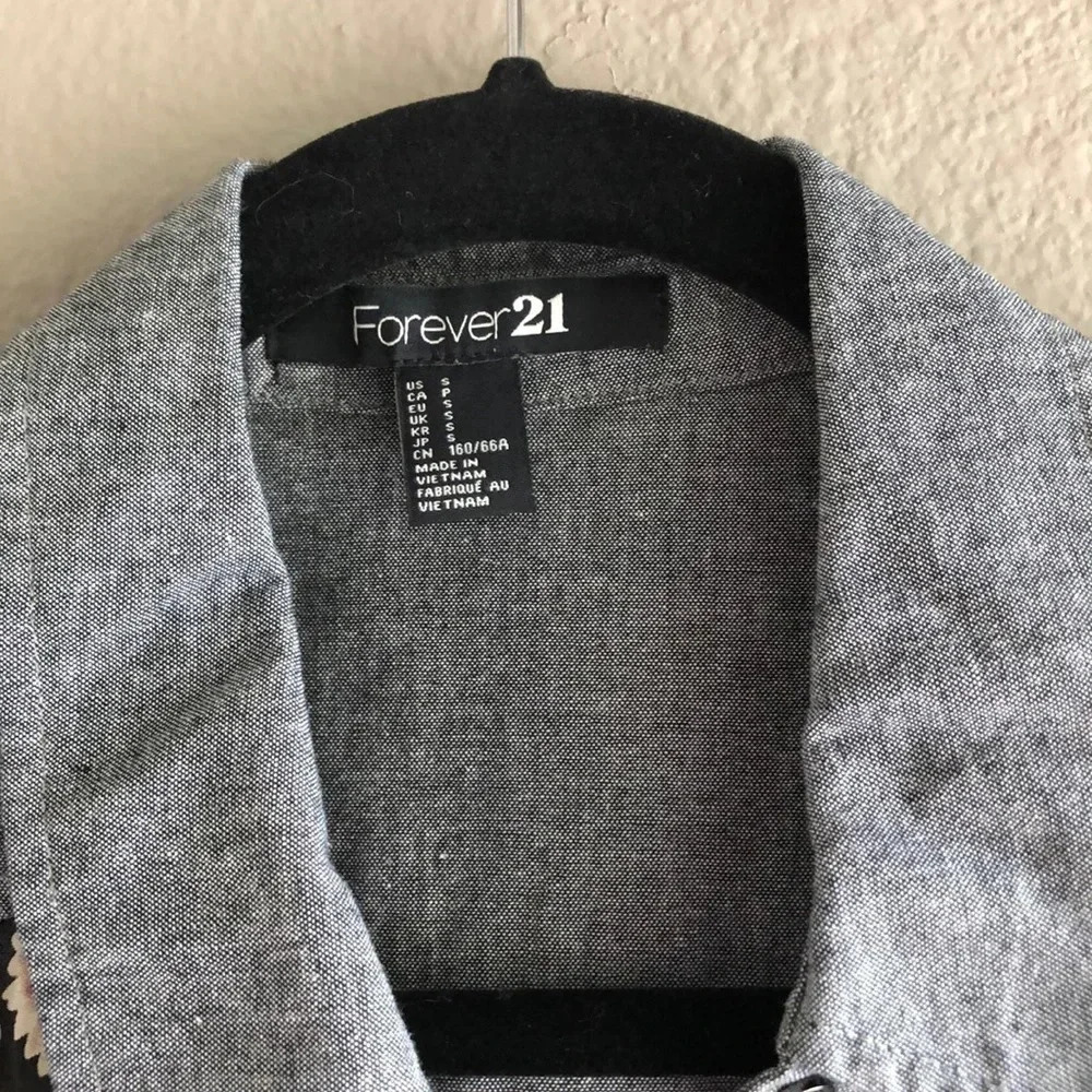 Forever21 sheer long sleeve button down - Picture 3 of 3